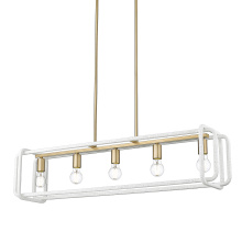Golden 6085-LP BCB-WR - Wry Lighting Camden 5-light Island Light in Brushed Champagne Brass